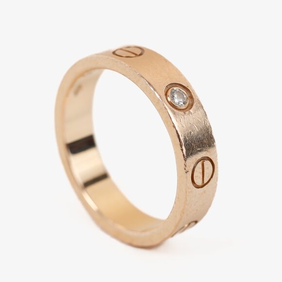 Cartier Love 18k Rose Gold Diamond Pave Ring - Picture 2 of 6